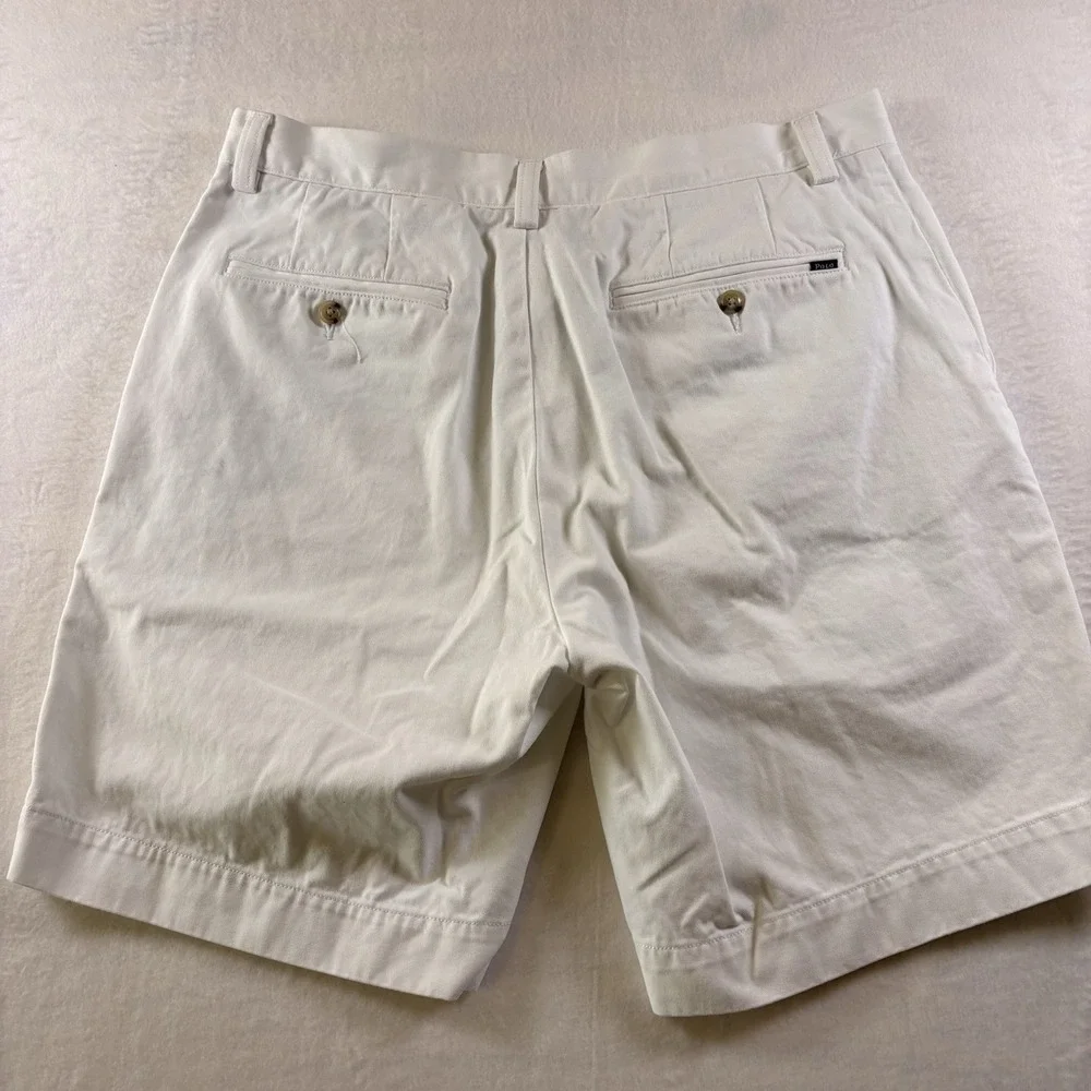 Polo Ralph Lauren Shorts Mens 33 White Chino Classic Fit Flat Front 9